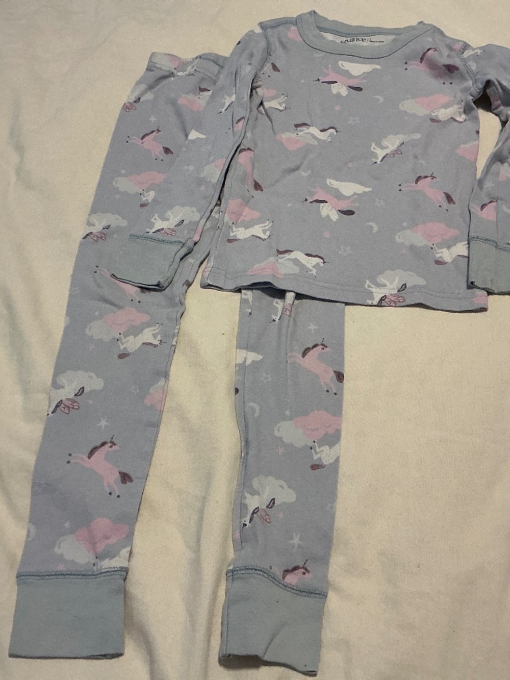Quince Kid’s Pajamas Organic Cotton size 7 Unicorn Clouds,